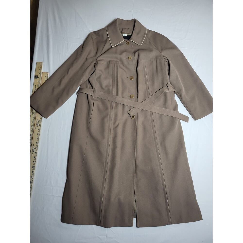 Vintage ILGWU Union Made Trench Coat Women’s Medium USA Made Plaid Zipper Lined